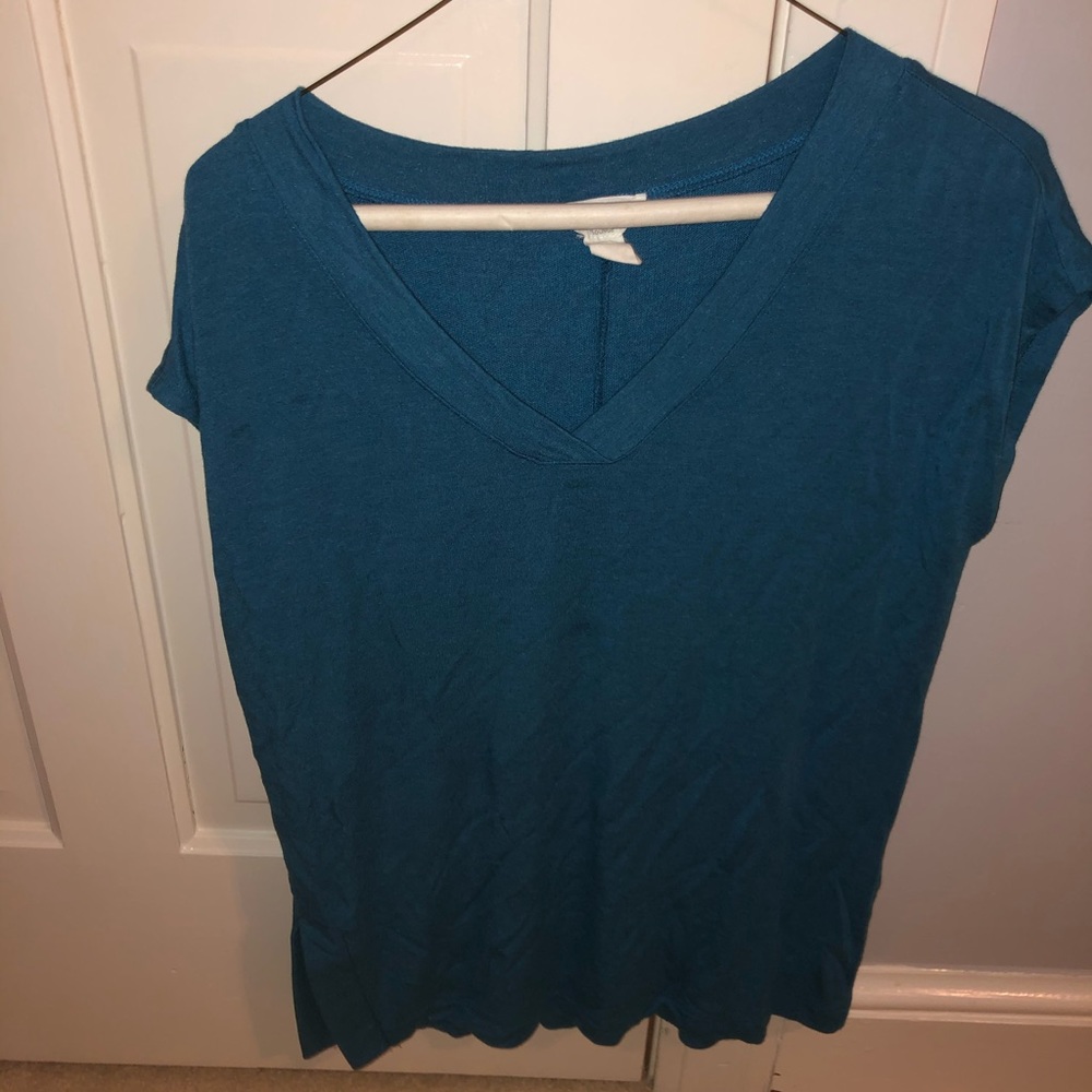 Soft blue flowy top